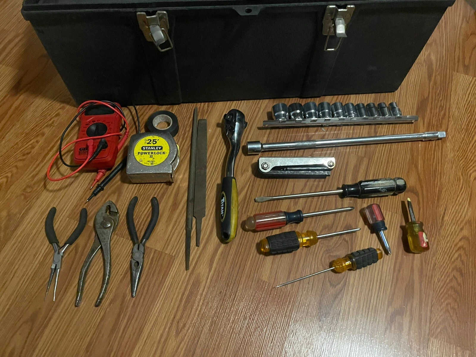 Toolbox with Tools – Sockets, Ratchets, Files, Wrenches, Pliers, and More - Image 3