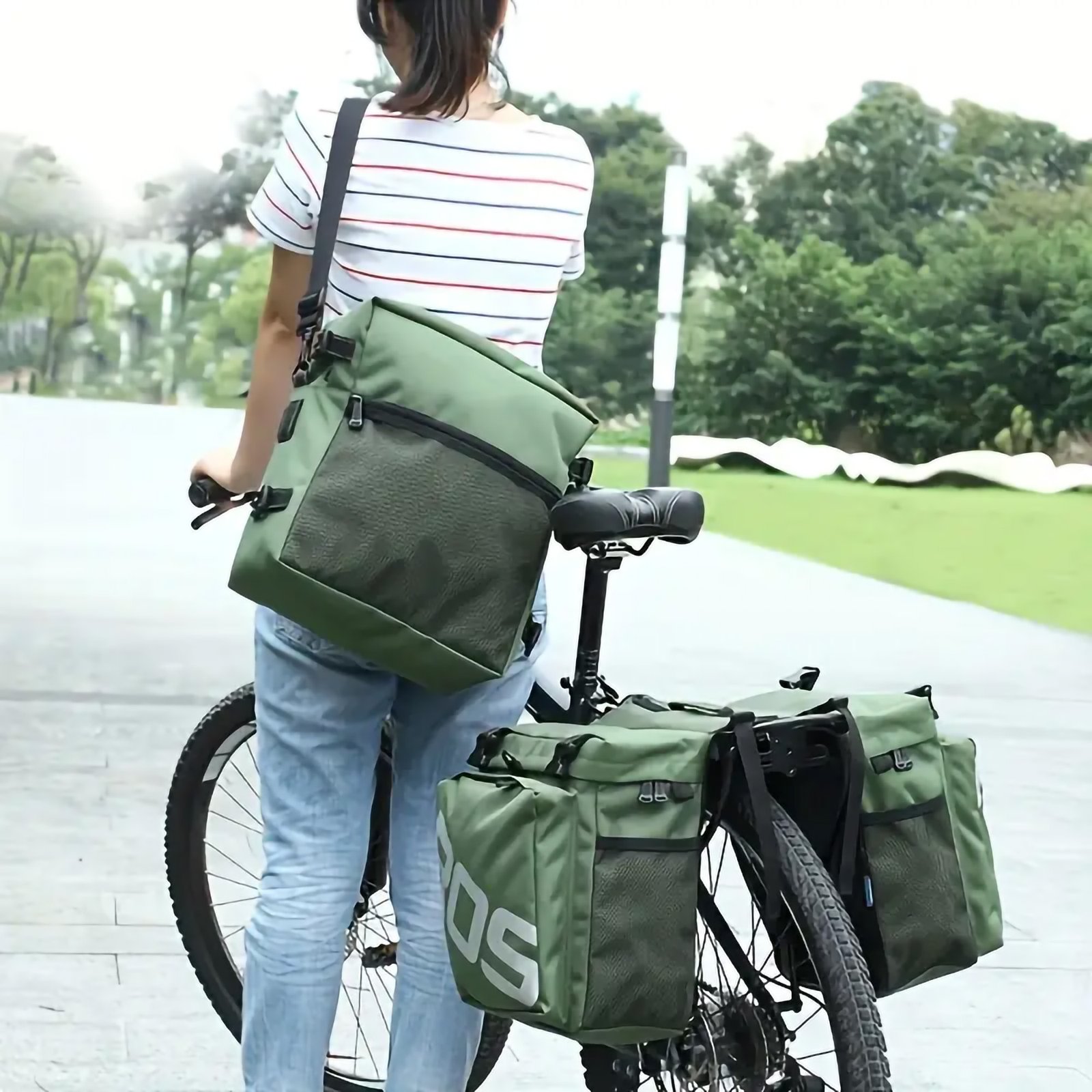 3-in-1 Bicycle Pannier Bags, Waterproof Rear Rack Cargo Carrier - Image 5