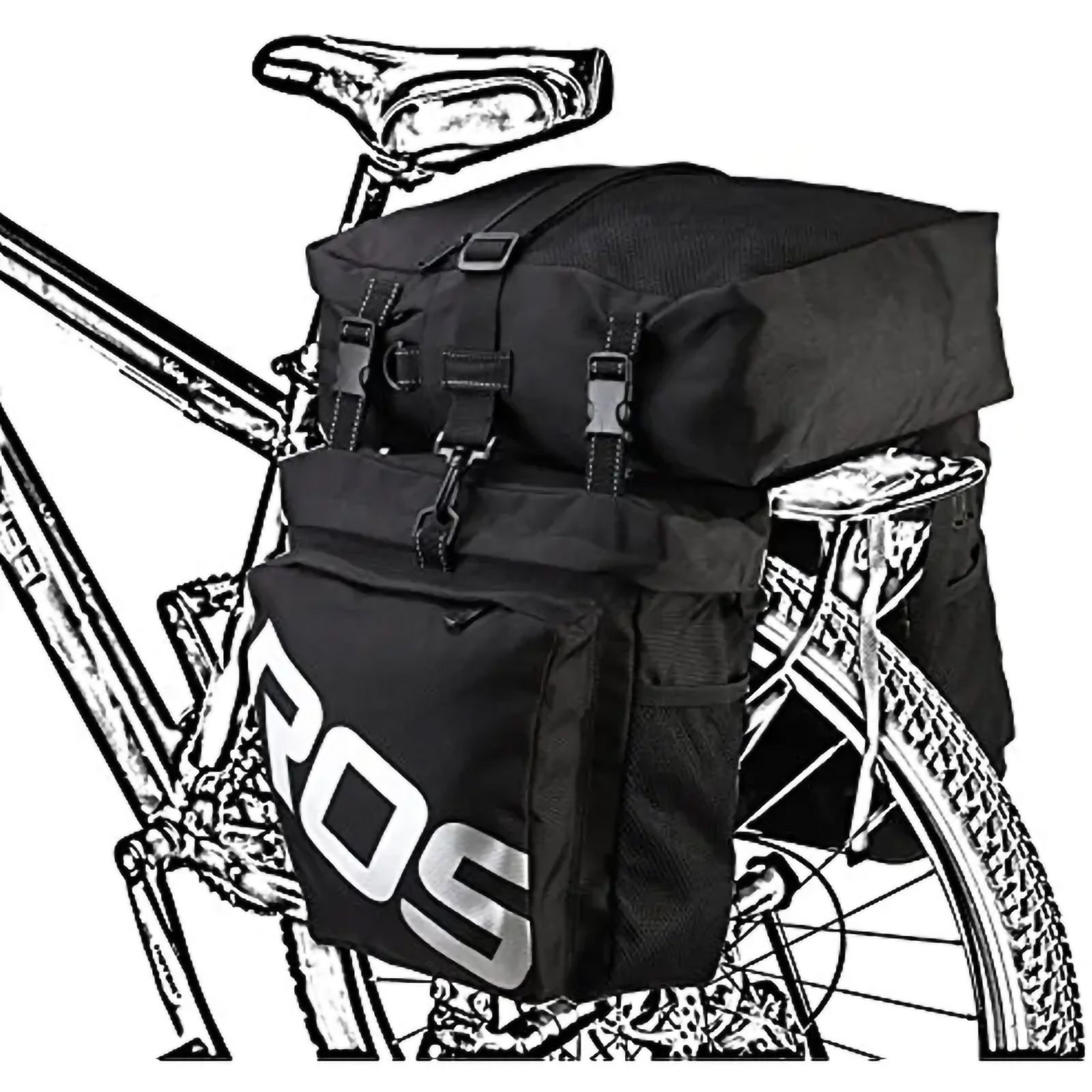 3-in-1 Bicycle Pannier Bags, Waterproof Rear Rack Cargo Carrier - Image 8