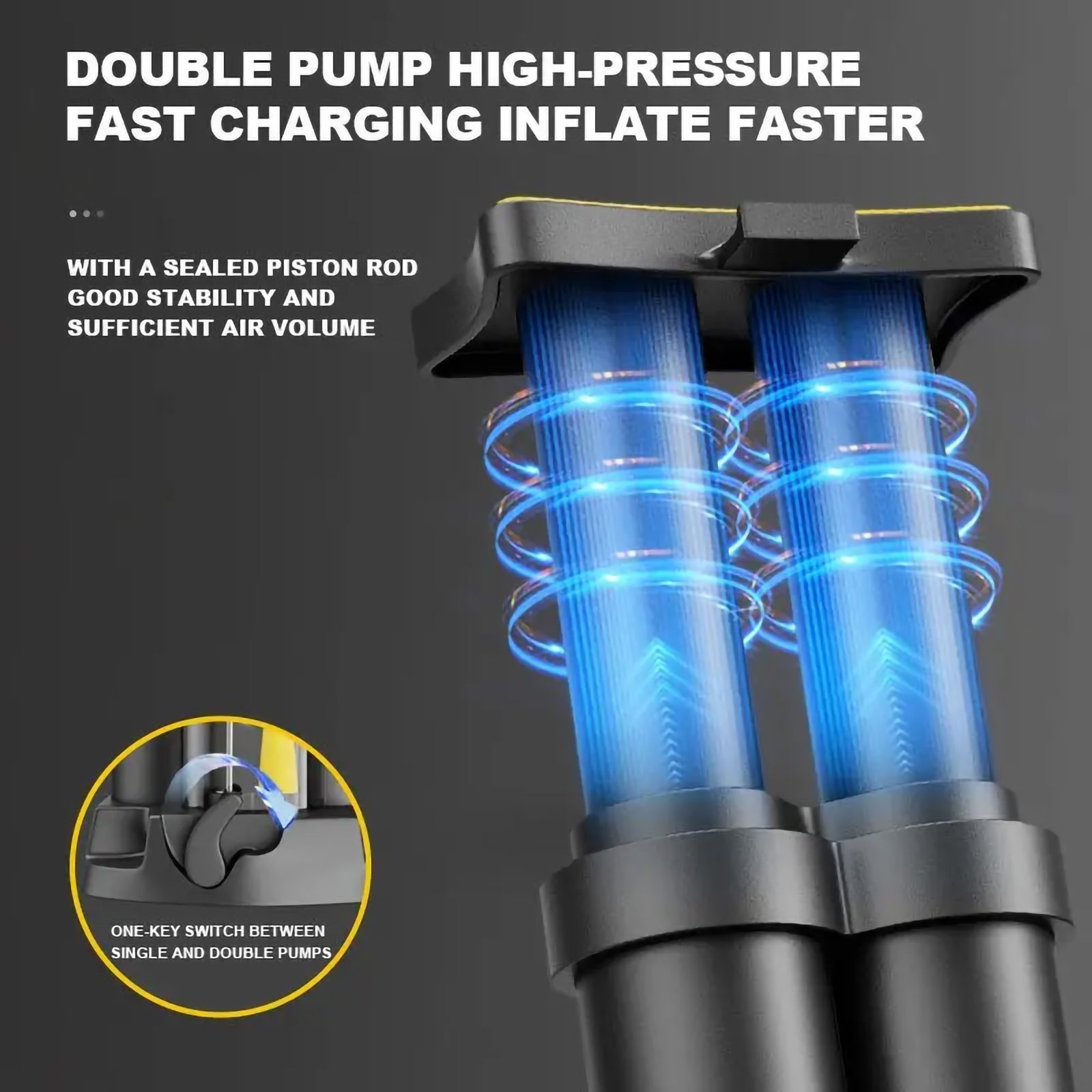 Compact & Portable Bike Foot Pump – MAX 150PSI With Gauge - Image 10