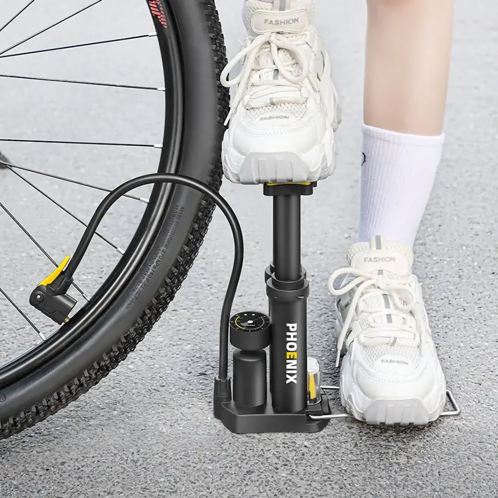 Compact & Portable Bike Foot Pump – MAX 150PSI With Gauge - Image 9