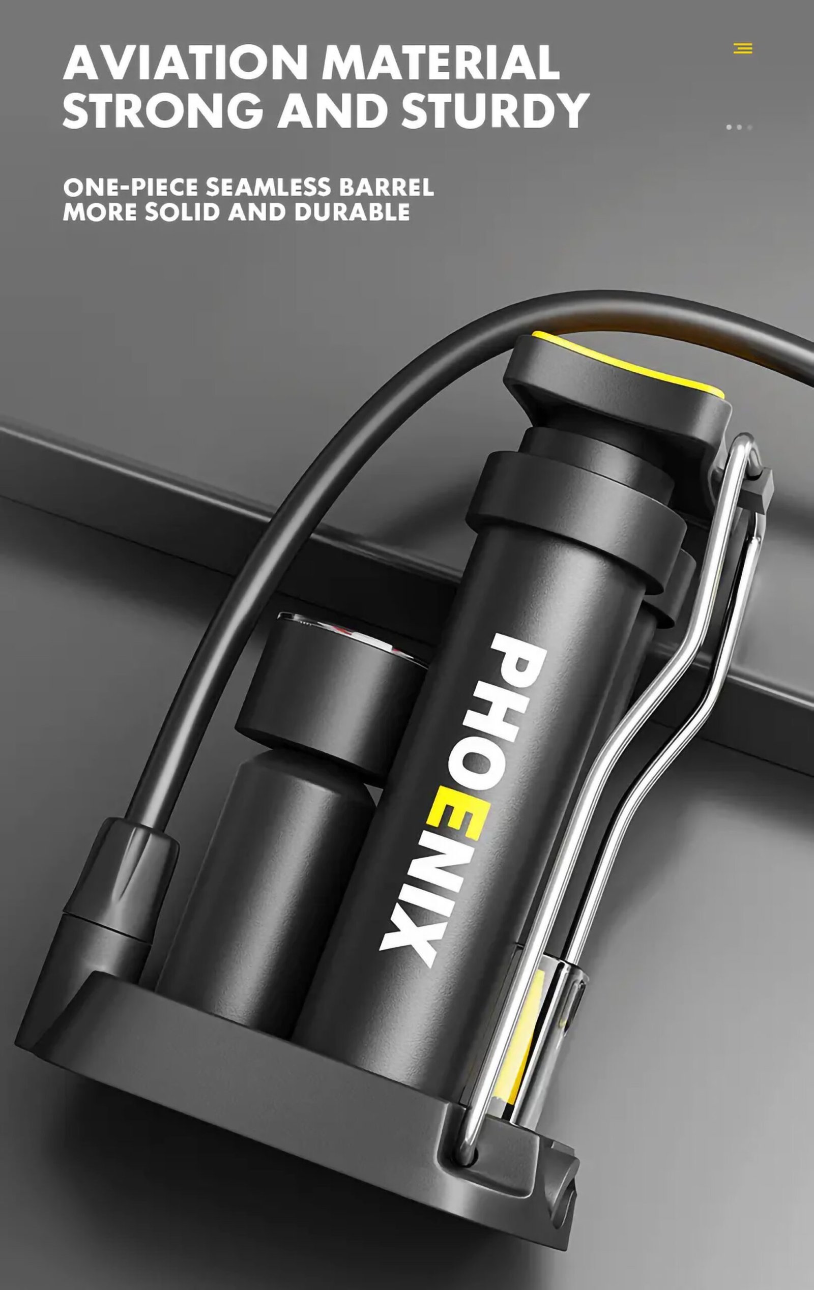 Compact & Portable Bike Foot Pump – MAX 150PSI With Gauge - Image 7