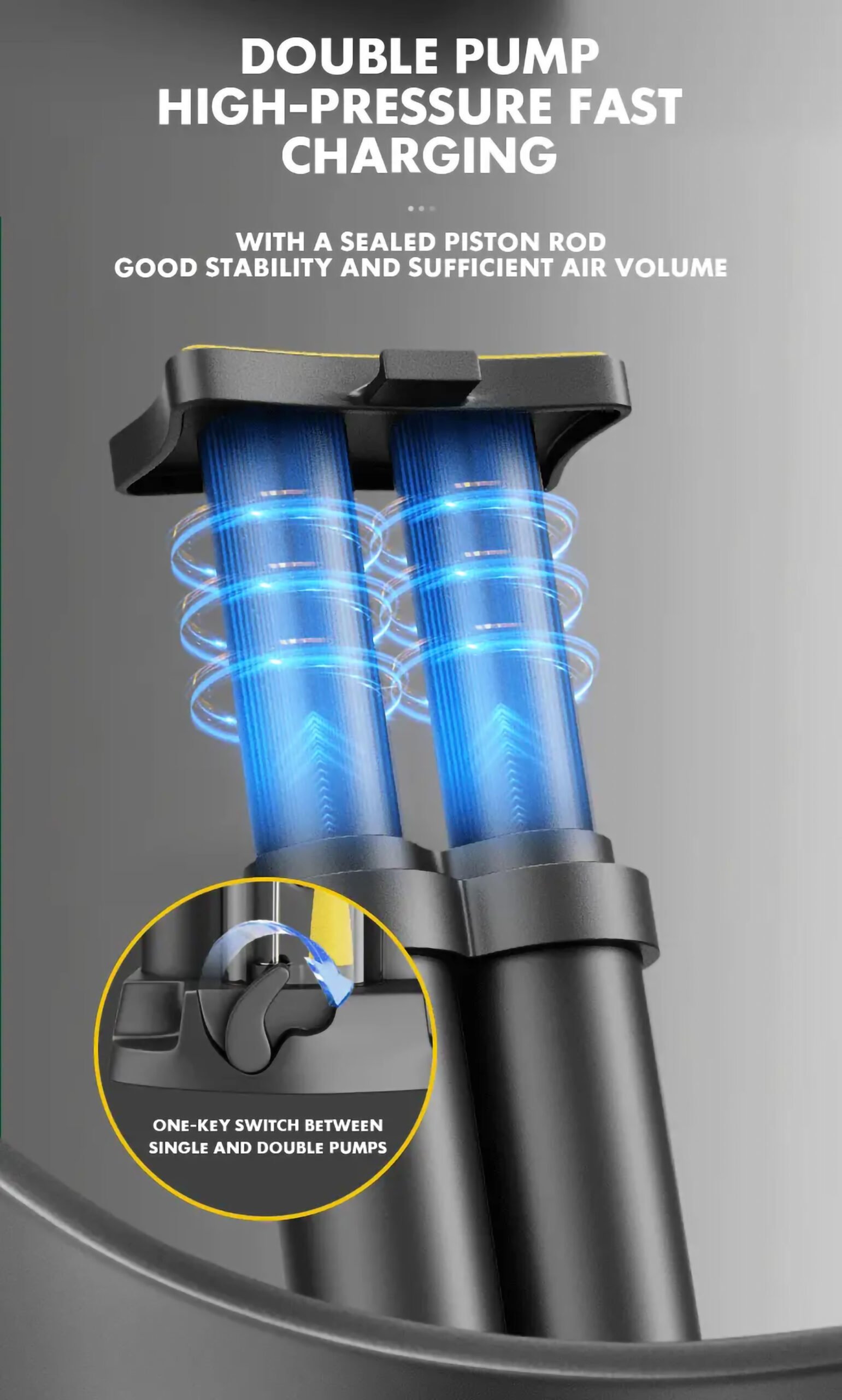 Compact & Portable Bike Foot Pump – MAX 150PSI With Gauge - Image 6