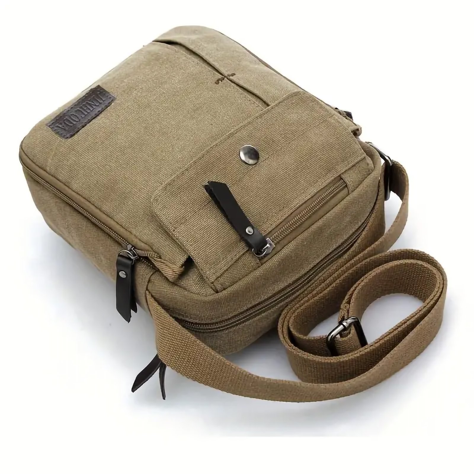 Men’s Canvas Multi Pocket Messenger Bag, Shoulder Chest Bag - Image 3