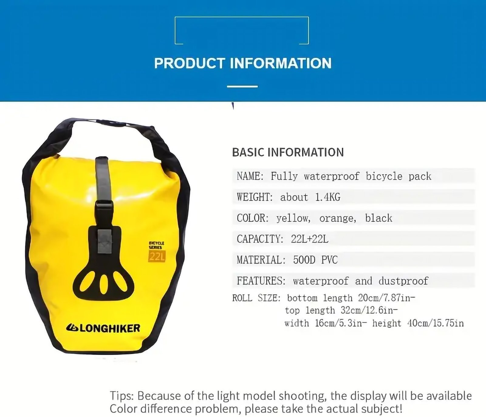 Bike Pannier Bag With Large Capacity, Bike Rack Bag - Image 7