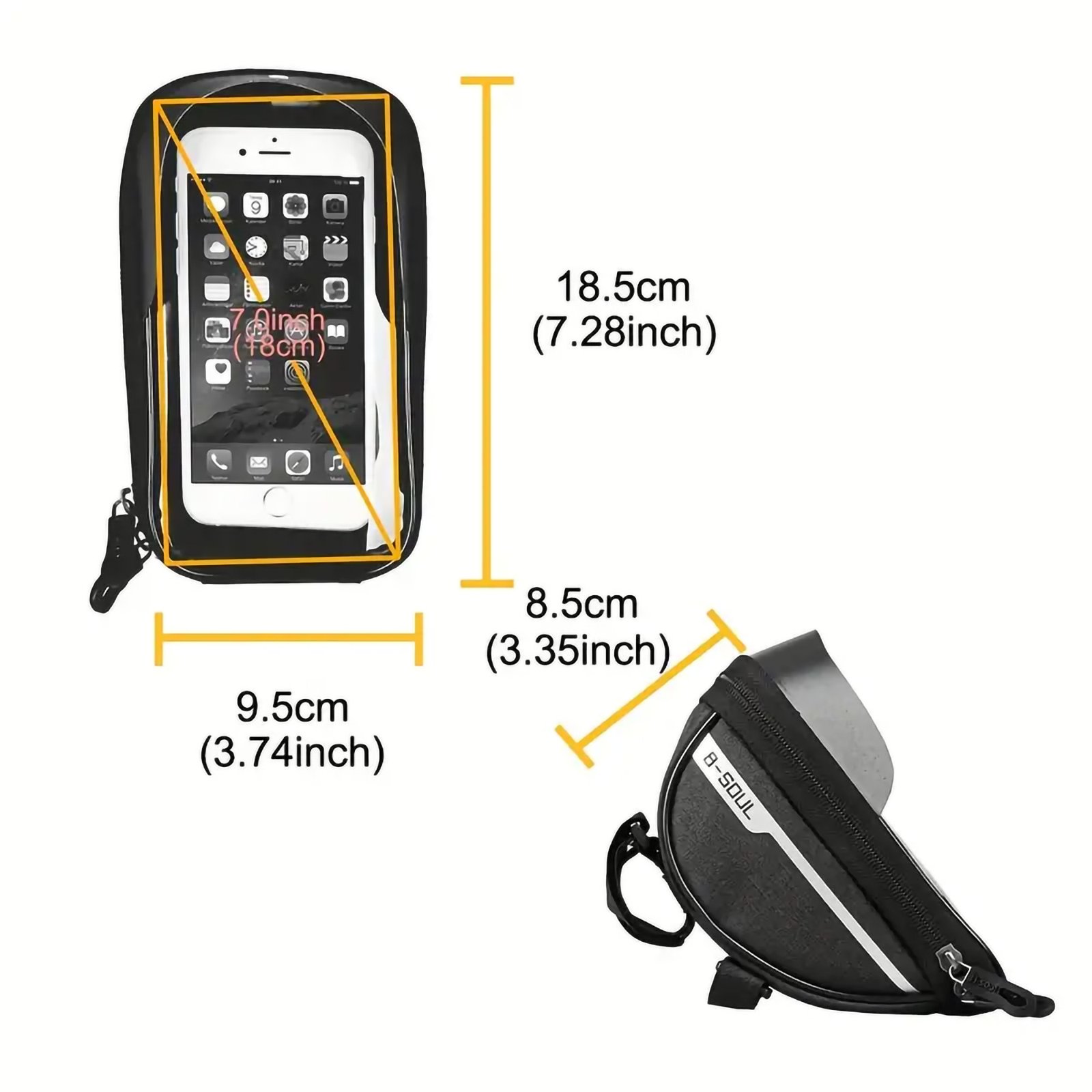 Bike Bag, Mountain Bike Bag With Brim, Touch Screen Phone Bag - Image 4