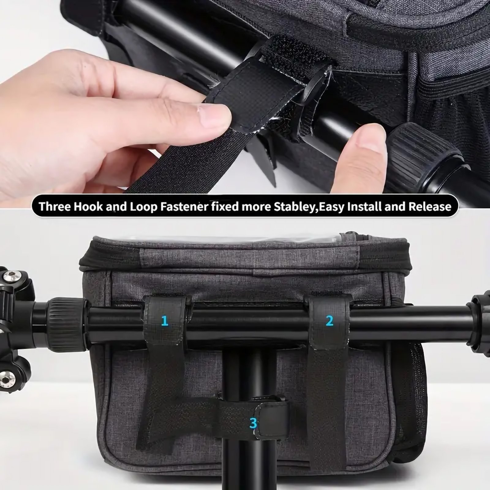Adjustable Bike Handlebar Bag With Phone Pocket - Image 5