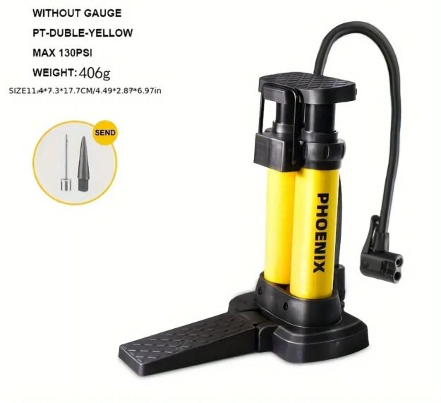 Compact & Portable Bike Foot Pump – MAX 150PSI With Gauge