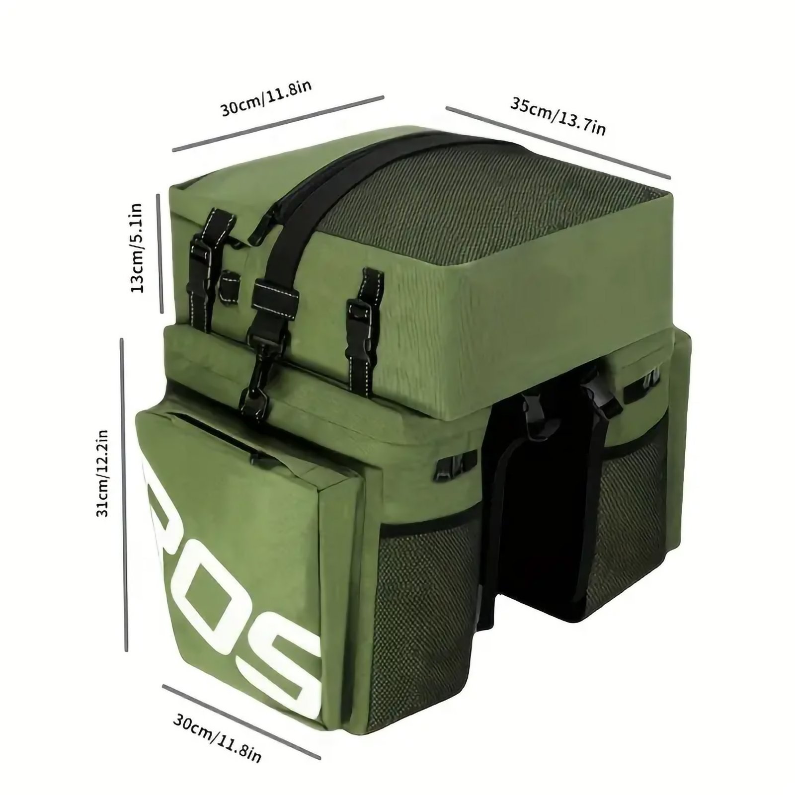 3-in-1 Bicycle Pannier Bags, Waterproof Rear Rack Cargo Carrier - Image 2
