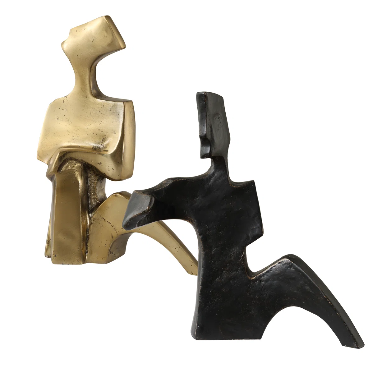Bronze Harmony: Affectionate Couple Sculpture - Image 4