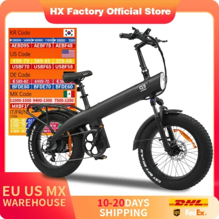 2000W 48V 20Ah Adult Electric Bike, 20-Inch Fat Tire Off-Road Mountain City E-Bike